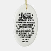 Naar de beste broer van zus of broer keramisch ornament (Rechts)