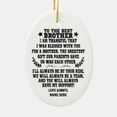 Naar de beste broer van zus of broer keramisch ornament (Achterkant)