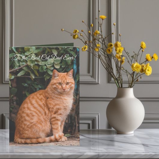 Naar de beste Cat Dad ooit aangepaste foto en teks Feestdagen Kaart