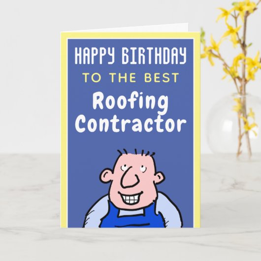 Naar de beste dakbedekking aannemer - Happy Birthd Kaart (Gele Bloem)