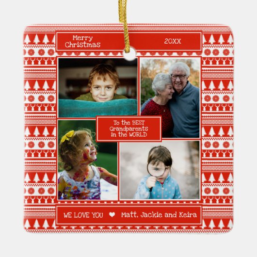 Naar de beste grootouders in de wereld Noordse fot Keramisch Ornament (Voorkant)