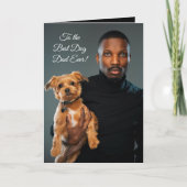 Naar de beste hond vader ooit aangepaste foto en t feestdagen kaart (Voorkant)