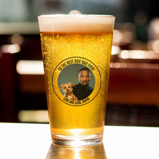 Naar de beste hond vader ooit aangepaste foto en t glas