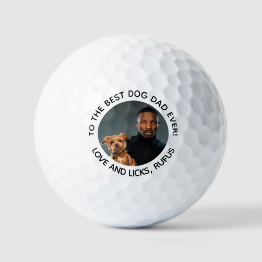 Naar de beste hond vader ooit aangepaste foto en t golfballen (Voorkant)