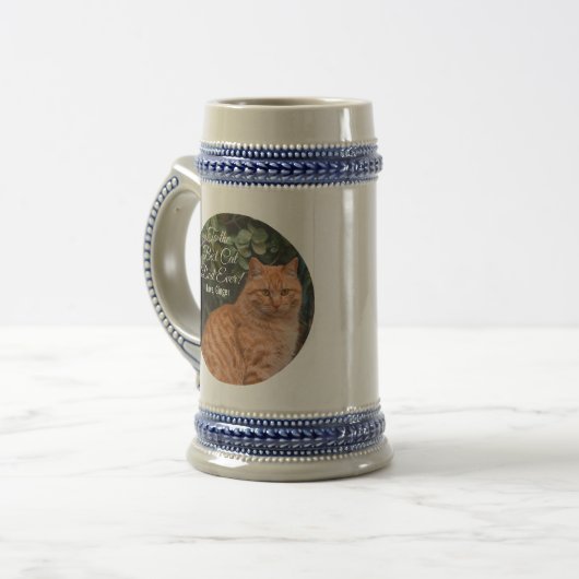 Naar de beste kat-pap ooit aangepaste foto bierpul (Voorkant links)