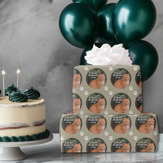 Naar de beste kat-pap ooit aangepaste foto cadeaupapier