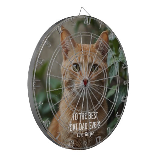 Naar de beste kat-pap ooit aangepaste foto dartbord (Voorkant Links)