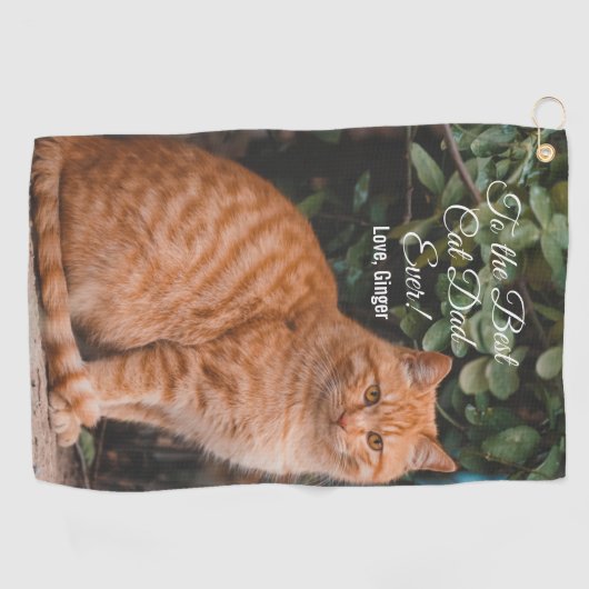 Naar de beste kat-pap ooit aangepaste foto golfhanddoek (Horizontaal)