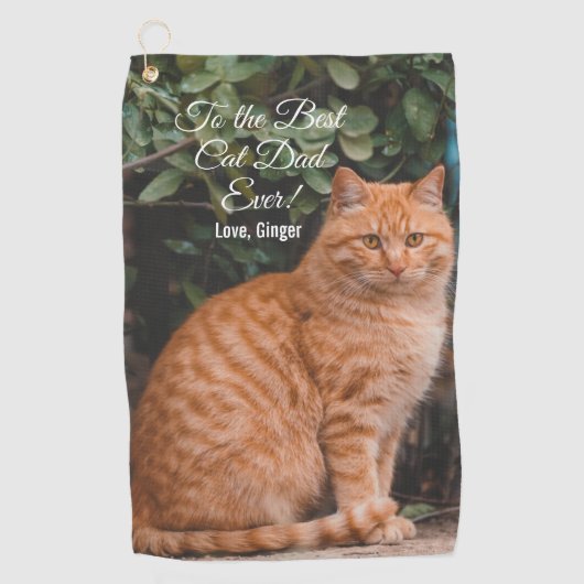 Naar de beste kat-pap ooit aangepaste foto golfhanddoek (Voorkant)