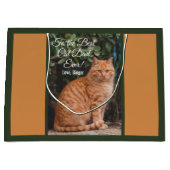 Naar de beste kat-pap ooit aangepaste foto groot cadeauzakje (Voorkant)