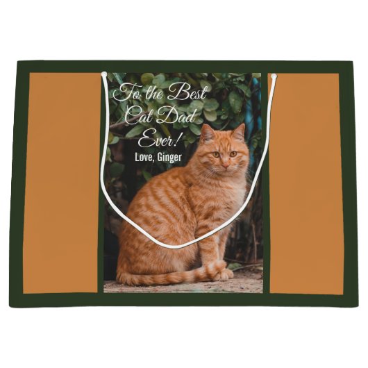 Naar de beste kat-pap ooit aangepaste foto groot cadeauzakje (Voorkant)