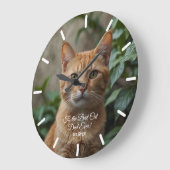 Naar de beste kat-pap ooit aangepaste foto grote klok (Hoek)