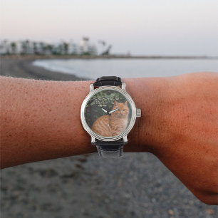Naar de beste kat-pap ooit aangepaste foto horloge
