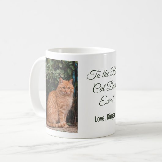 Naar de beste kat-pap ooit aangepaste foto koffiemok (Voorkant links)