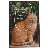 Naar de beste kat-pap ooit aangepaste foto medium cadeauzakje (Voorkant)