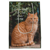 Naar de beste kat-pap ooit aangepaste foto medium cadeauzakje (Achterkant)