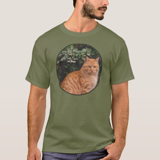 Naar de beste kat-pap ooit aangepaste foto t-shirt (Voorkant)