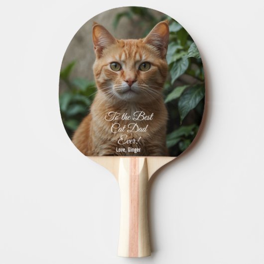 Naar de beste kat-pap ooit aangepaste foto tafeltennisbatje (Voorkant)