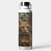 Naar de beste kat-pap ooit aangepaste foto waterfles (Achterkant)