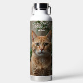 Naar de beste kat-pap ooit aangepaste foto waterfles (Voorkant)