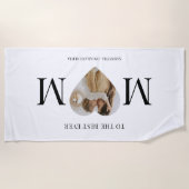 Naar de beste moeder foto hart strandlaken (Voorkant)