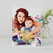 Naar de beste moeder ooit hart Moederdag foto Folie Feestdagenkaart (Staand Voorkant)