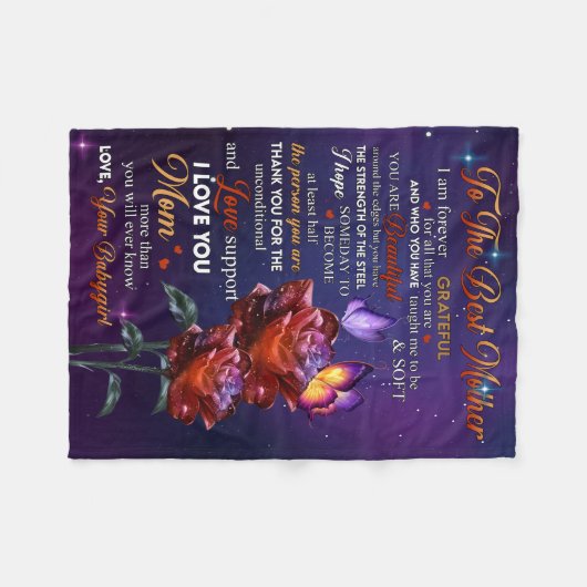 naar de beste moeder van je babymeisje fleece deken (Voorkant (Horizontaal))