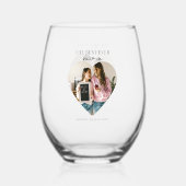 Naar de beste ooit moeder foto hart wijnglas zonder voet (Voorkant)