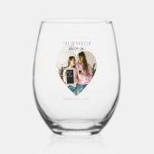 Naar de beste ooit moeder foto hart wijnglas zonder voet (Achterkant)