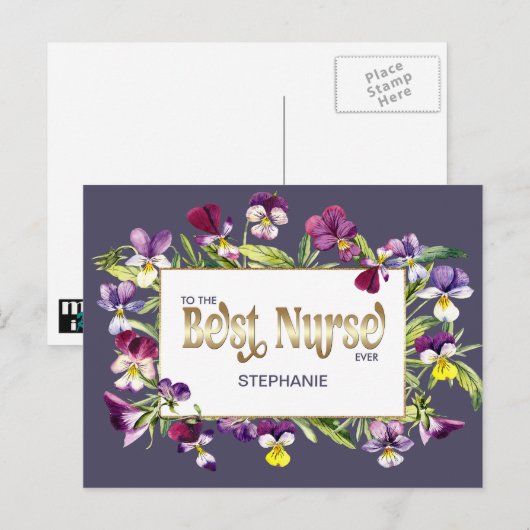 Naar de beste verpleegster ooit. Aangepaste naam Briefkaart (Voorkant / Achterkant)