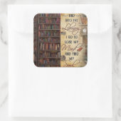 Naar de bibliotheek ga ik vierkante sticker (Tas)