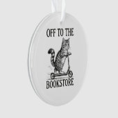 Naar de Boekwinkel Lezend Boekworm Ornament (voorkant)