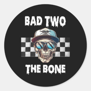 Naar de Bone Birthday Halloween Skeleton Boy Toddl Ronde Sticker