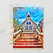 Naar de Chapel Country Wedding Invitations Kaart (Voorkant / Achterkant)