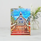 Naar de Chapel Country Wedding Invitations Kaart (Staand voorkant)