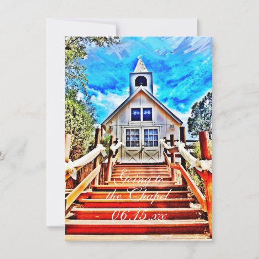 Naar de Chapel Country Wedding Invitations Kaart (Voorkant)