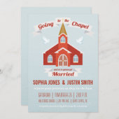 Naar de Chapel Wedding Invitation RED Kaart (Voorkant / Achterkant)