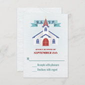 Naar de Chapel Wedding RSVP Kaart (Voorkant / Achterkant)
