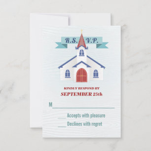 Naar de Chapel Wedding RSVP Kaart