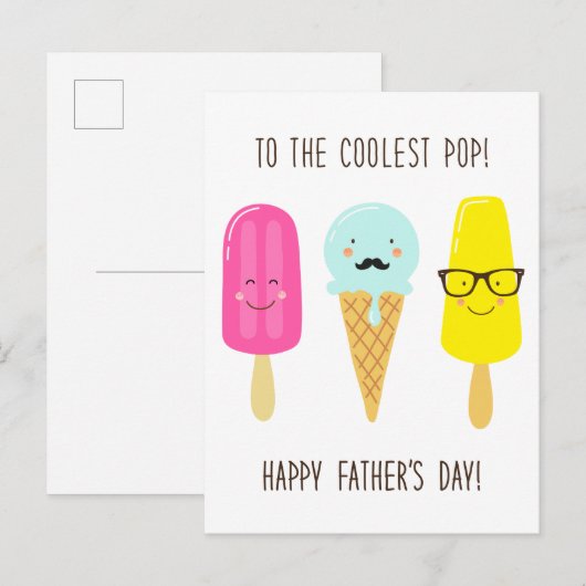 Naar de coolste Pop - Vaderdag Briefkaart (Voorkant / Achterkant)
