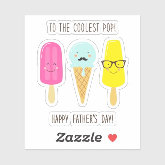 Naar de coolste Pop - Vaderdag Sticker (Vel)