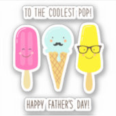 Naar de coolste Pop - Vaderdag Sticker (Voorkant)
