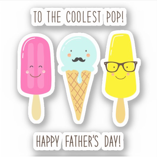 Naar de coolste Pop - Vaderdag Sticker (Voorkant)