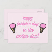 Naar de coolste vader - Cute Ice Cream Vaderdag Briefkaart (Voorkant / Achterkant)