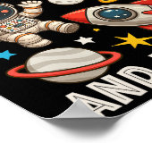 Naar de derde klas en verder astronaut grappig ter poster (Hoek)