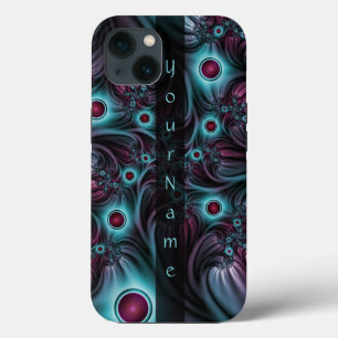 Naar de diepte Blauwe Roze Abstracte Fractale Kuns iPhone 13 Hoesje