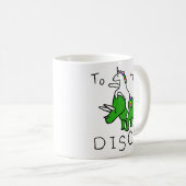 Naar de Disco (Unicorn Riding Triceratops) Koffiemok (Voorkant rechts)