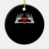 Naar de dood - Skelet Hart Handen Keramisch Ornament (Voorkant)