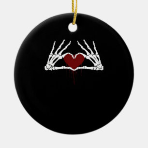 Naar de dood - Skelet Hart Handen Keramisch Ornament