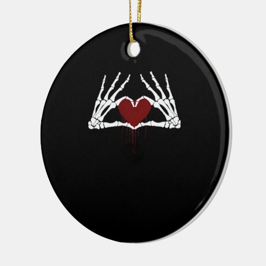 Naar de dood - Skelet Hart Handen Keramisch Ornament (Links)